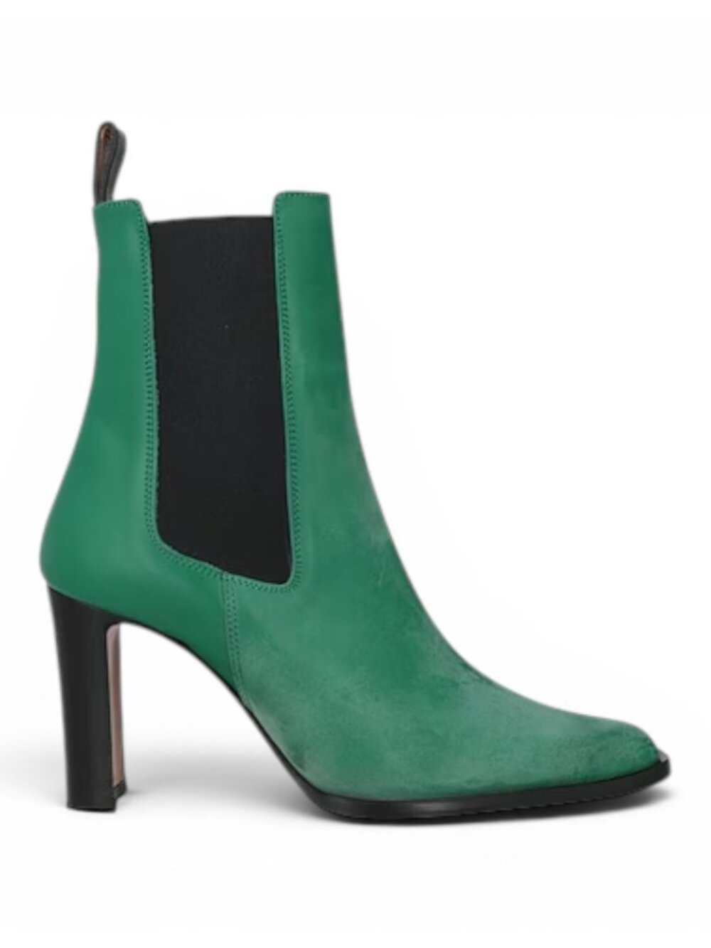 Maison Kitsuné x ATP Atelier Green Leather Chelsea Boots Womens US 7.5 /8 EU 38